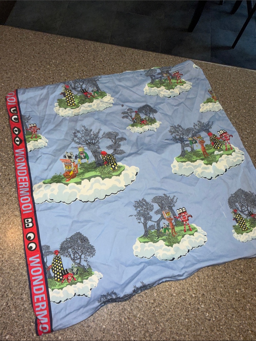Ikea Walter Van Beirendonck Wondermooi Blue Novelty Print pillowcase